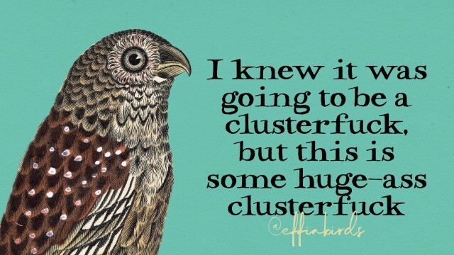 I knew it was going to be a cluster-fuck but this is some huge ass clusterfuck.