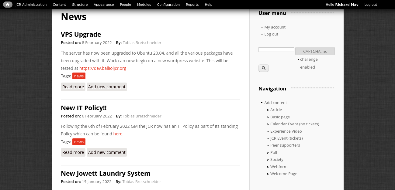Old Website Screenshot.