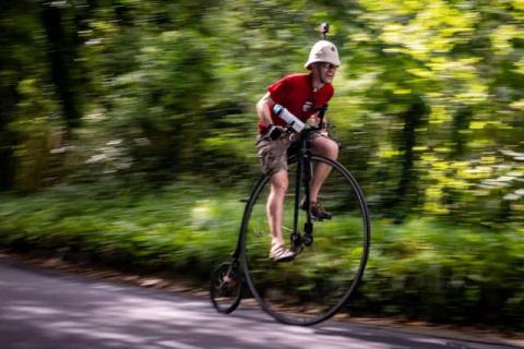 Man on a pennyfarthing